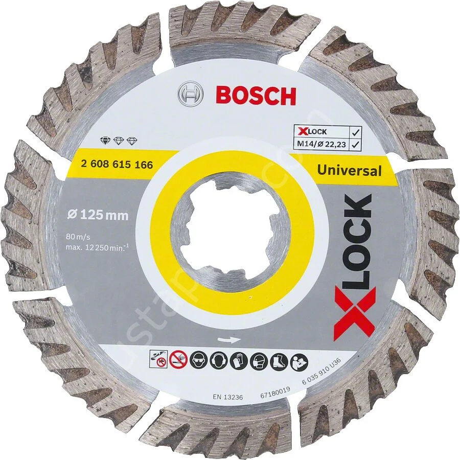 Bosch - X-LOCK - Standard Seri Genel Yapı Malzemeleri İçin Elmas Kesme Diski 125 mm 2608615166