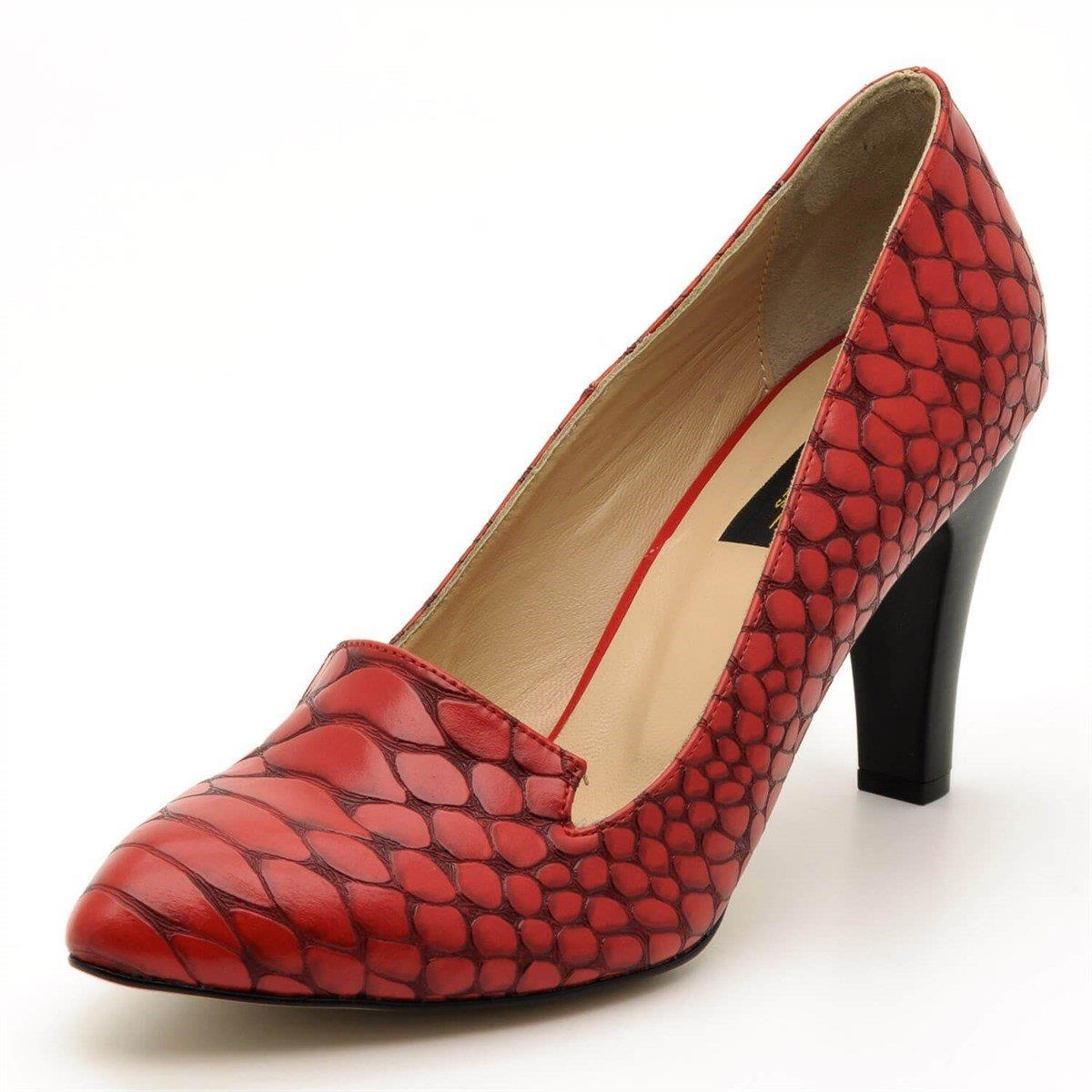 Büyük Numara Abiye Stiletto Kadın Aayakkabısı 1952 Kırmızı