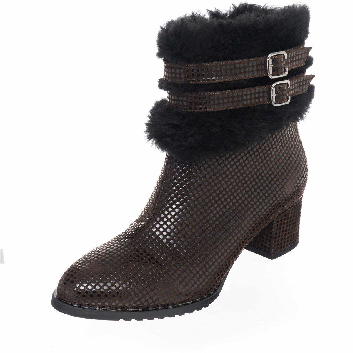 Büyük Numara Abiye Topuklu Kadın BOT K086 Kahverengi